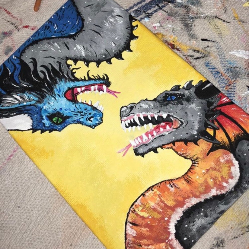 Small acrylic painting